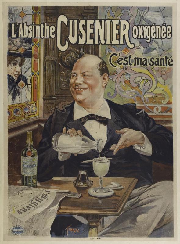 L'Absinthe Cusenier oxygenée, c'est ma santé : [affiche] / Tamagno  Nicolas (1862-19.) [Illustrateur]